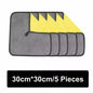 1/2/5/6/10pcs Microfiber Cleaning Towel Thicken Soft Drying Cloth Car Body Washing Towels Double Layer Clean Rags 30/40/60cm
