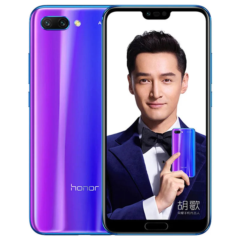 Honor 10 smartphone Global Version Mobile Phone 5.84" Full Screen Kirin 970 128G NFC Rear 24.0MP+16.0MP 3400mAh battery