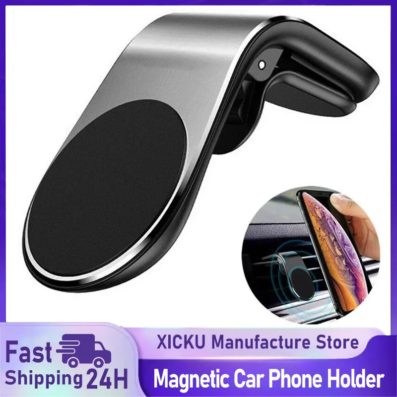 Universal Magnetic Car Phone Holder in Car Phone Stand Clip Mount Car Magnetic Phone Holder for iPhone 16 15 14 Pro Samsung