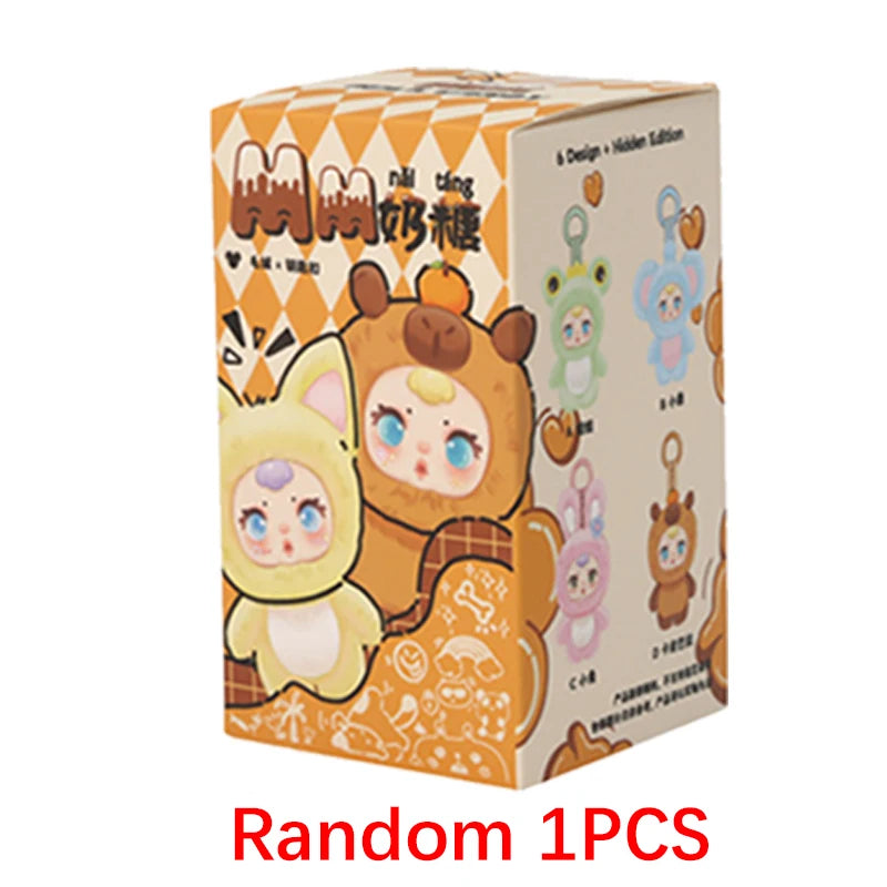 2025 New Cute Milk Candy Keychain Mysterious Blind Box Car Key Decoration Backpack Pendant Doll Small Gift Wholesale