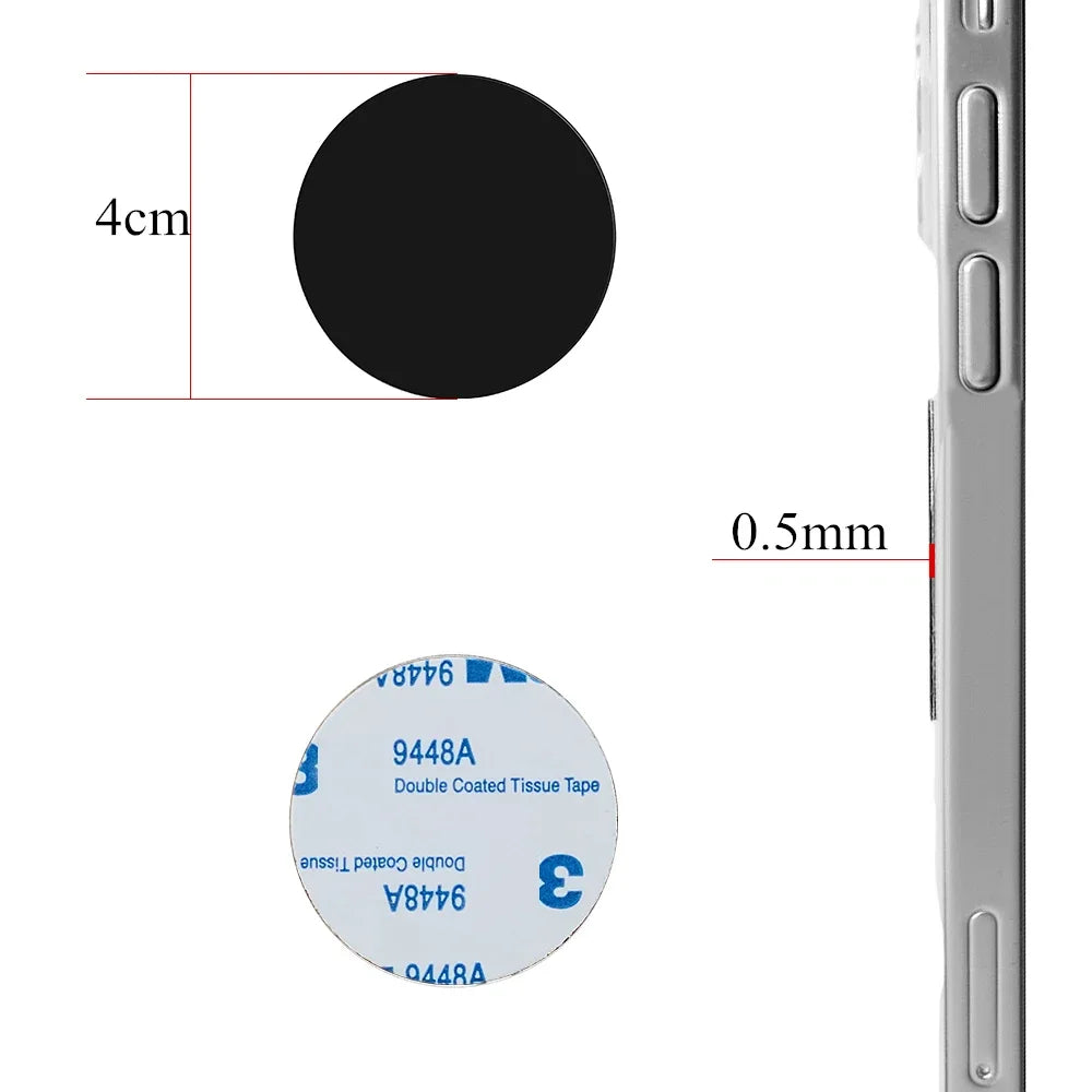 5 to 10 White Metal Plate For Magnet Car Mount Holder Universal Cell Phone Magnetic Car Stand Thin iron Sheet Disk Sticker