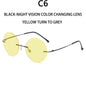 BOYSEEN ultra light polarized circular frameless, sunglasses for men women, sunglasses modern and fashionable.