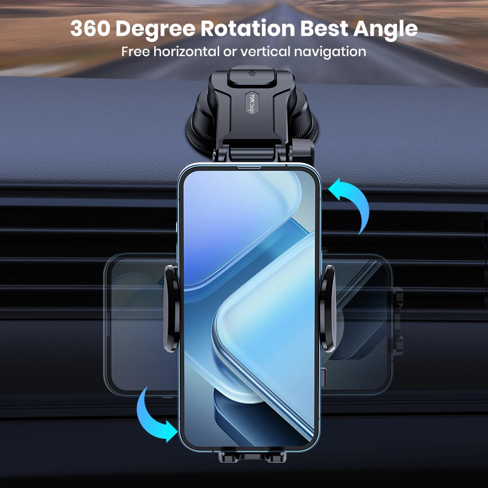 TOPK Car Phone Holder Mount, Upgraded Handsfree Stand, Phone Holder for Car Dashboard, Compatible with iPhone Android