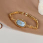 Fashion ethos minimalist luxury disc gold bracelet with quartz watch for women. 1piece.