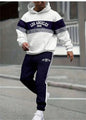 Retro pattern men's long sleeve suit  fashion casual luxury sweatshirt and pants, sale set.