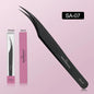 SAKURUHANA Professional Eyelash Tweezers Black Fiber Tip For Lash Extensions Mega Volume Mink Lashes Makeup Beauty Kit