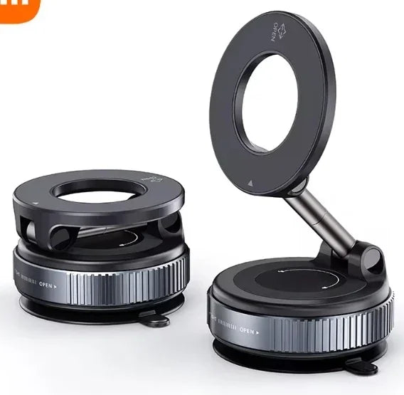 Magnetic Vacuum Phone Holder Car Mount Vacuum Adsorption Car Phone Mount Foldable Car Navigation Holder for Gym Bath Shower