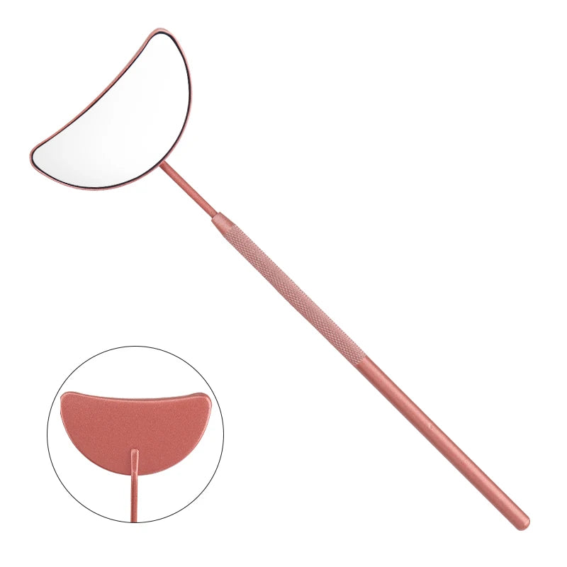 1pcs Eyelash Extension Mirror Moon Shaped Detachable Stainless Steel Lash Lifting Makeup Mirror Beauty