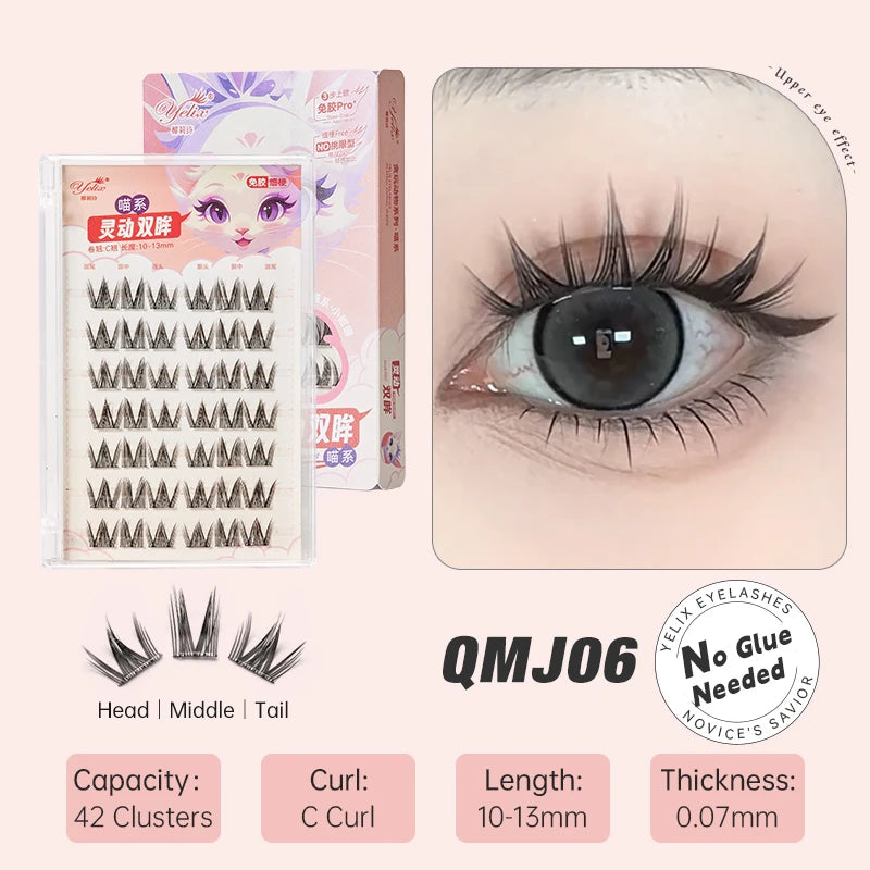 False eyelashes natural soft.