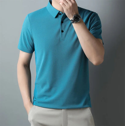 Men's classic, collar short, sleeve polo shirt, casual breathable  summer, daily office fashion men's.