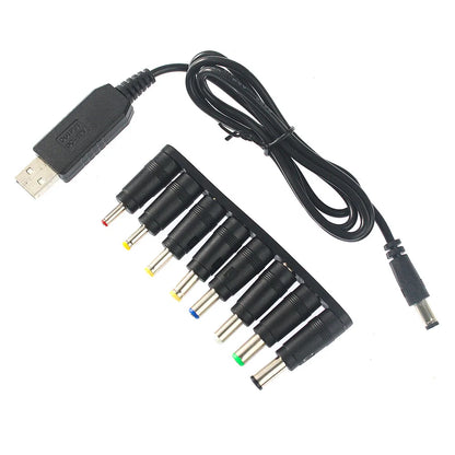 USB Power Boost Line DC To DC 5V 9V 12V with Box Step-up Converters Module USB Converter Adapter Cable with 8PCS Connector Plug