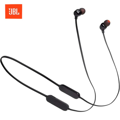 JBL T125 Neckband Wireless Bluetooth Semi-In-Ear Headphones Sports Waterproof Call Headset Long Battery Life Magnetic Design