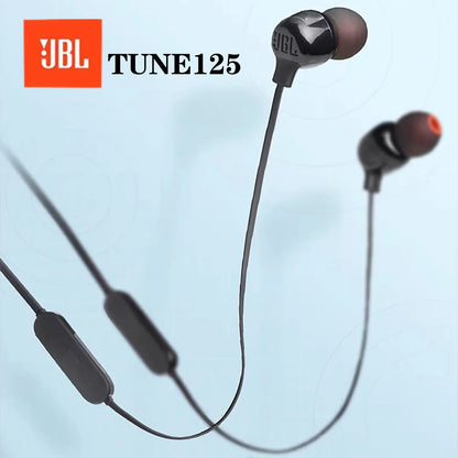 JBL T125 Neckband Wireless Bluetooth Semi-In-Ear Headphones Sports Waterproof Call Headset Long Battery Life Magnetic Design