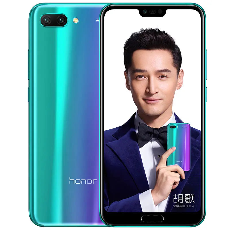 Honor 10 smartphone Global Version Mobile Phone 5.84" Full Screen Kirin 970 128G NFC Rear 24.0MP+16.0MP 3400mAh battery