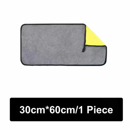 1/2/5/6/10pcs Microfiber Cleaning Towel Thicken Soft Drying Cloth Car Body Washing Towels Double Layer Clean Rags 30/40/60cm
