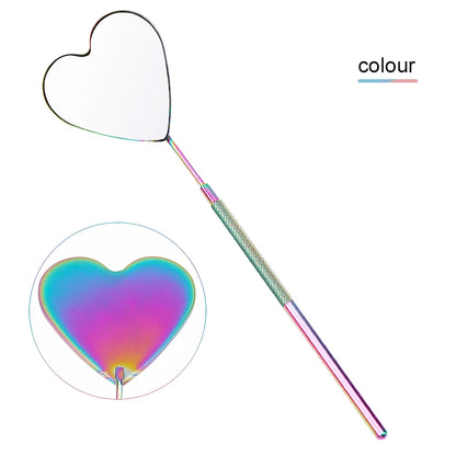 1pcs Eyelash Extension Mirror Moon Shaped Detachable Stainless Steel Lash Lifting Makeup Mirror Beauty