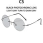 BOYSEEN ultra light polarized circular frameless, sunglasses for men women, sunglasses modern and fashionable.