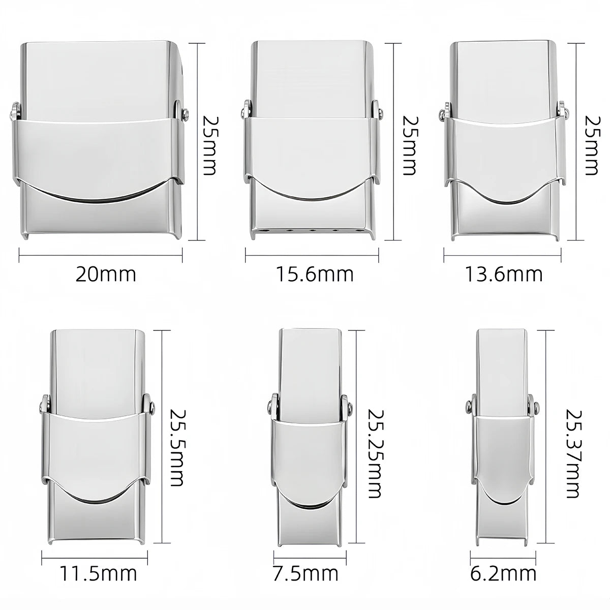 3pcs Stainless Steel Bracelet Clasp Crimp Jaw Hook Watch Band Connect Buckle for DIY Leather Silicone Bracelet Jewelry Making