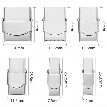 3pcs Stainless Steel Bracelet Clasp Crimp Jaw Hook Watch Band Connect Buckle for DIY Leather Silicone Bracelet Jewelry Making