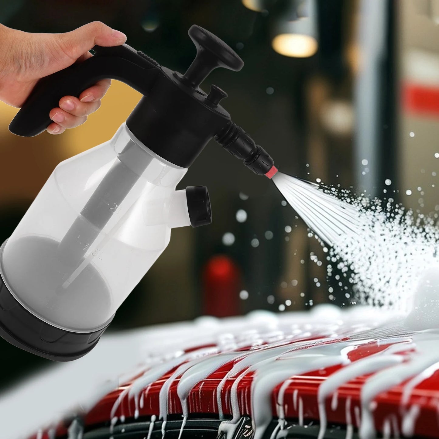 Car Wash Foam Spray Bottle High Pressure Pump Sprayer Watering Can Foaming Handheld Multifunctional Car Home Use Portable