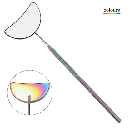 1pcs Eyelash Extension Mirror Moon Shaped Detachable Stainless Steel Lash Lifting Makeup Mirror Beauty