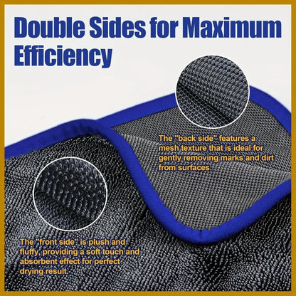 1pc Extra Large Car Towel - Ultra Absorbent Soft Non-Shedding No Stripe Quick Dry Detailing Cloth 24x35 Inches