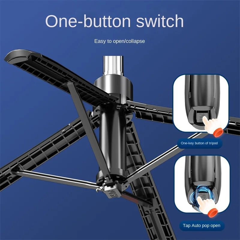 1.8m Handheld gimbal four Tripod Bluetooth Wireless Selfie Stick Live phone Holder Tripod Foldable Fill Light For Smartphone