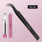 SAKURUHANA Professional Eyelash Tweezers Black Fiber Tip For Lash Extensions Mega Volume Mink Lashes Makeup Beauty Kit