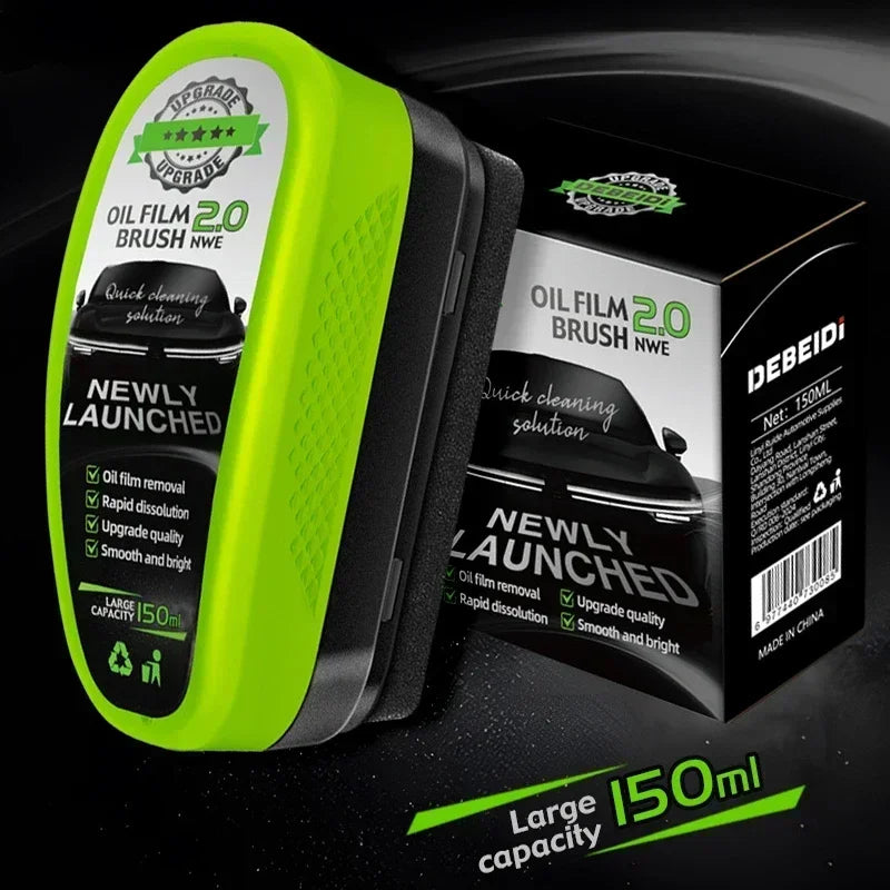 1Pc Car Glass Oil Film Wipe-front Windshield Side Window, Oil Removal, Dirt Removal, Coating, Crystal Plating, Strong Cleaning