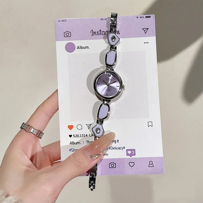 Fashion temperament minimalist luxury irregular bracelet with quartz watch for woman. 1piece.