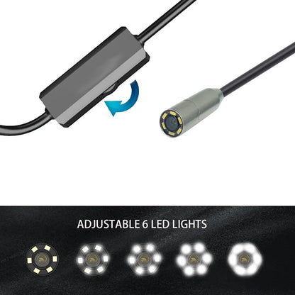6.5mm caméra endoscopique de Type C, étanche IP67, 6 led, réglable, Micro USB, Android, caméra endoscopique pour téléphone et PC