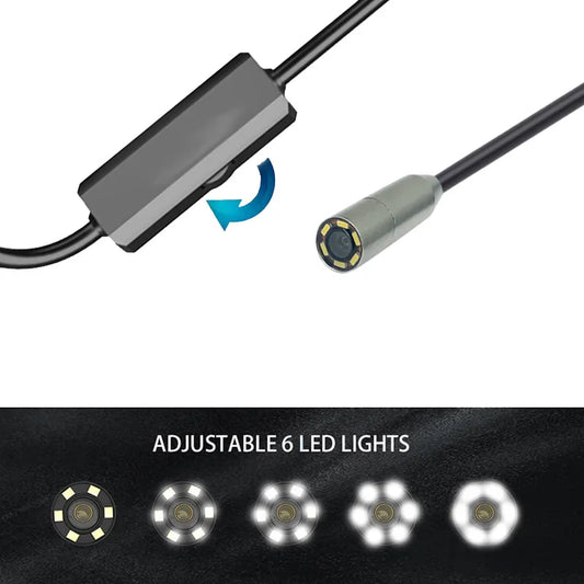 6.5mm caméra endoscopique de Type C, étanche IP67, 6 led, réglable, Micro USB, Android, caméra endoscopique pour téléphone et PC