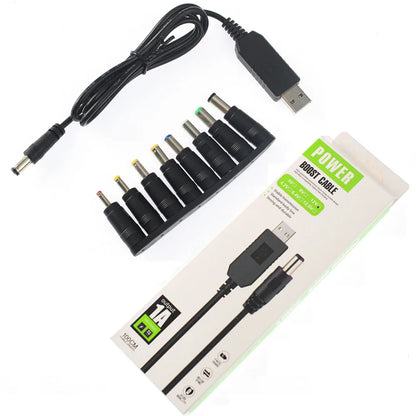 USB Power Boost Line DC To DC 5V 9V 12V with Box Step-up Converters Module USB Converter Adapter Cable with 8PCS Connector Plug