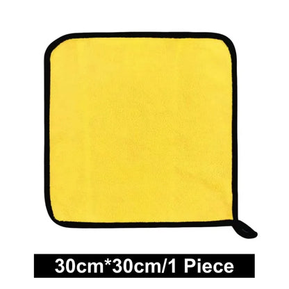 1/2/5/6/10pcs Microfiber Cleaning Towel Thicken Soft Drying Cloth Car Body Washing Towels Double Layer Clean Rags 30/40/60cm