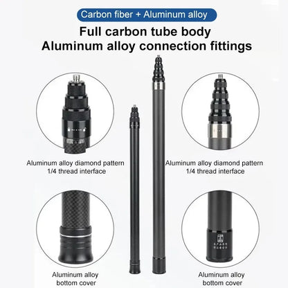 3M Carbon Fiber Scalable Monopod  Extended Edition Invisible Selfie Stick For Insta360 X3 X2 For Go Pro 9 10 11 12 Stick Tripod