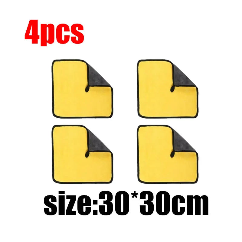 1/2/3/4pcs Car Wash Microfiber Towel Car Cleaning Drying Cloth Car Care Cloth Detailing Microfiber Towel Car Microfiber Cloth