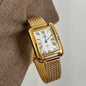 Fashion luxury retro square dial with gold strap women's watch. 1piece.