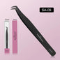 SAKURUHANA Professional Eyelash Tweezers Black Fiber Tip For Lash Extensions Mega Volume Mink Lashes Makeup Beauty Kit