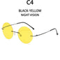 BOYSEEN ultra light polarized circular frameless, sunglasses for men women, sunglasses modern and fashionable.