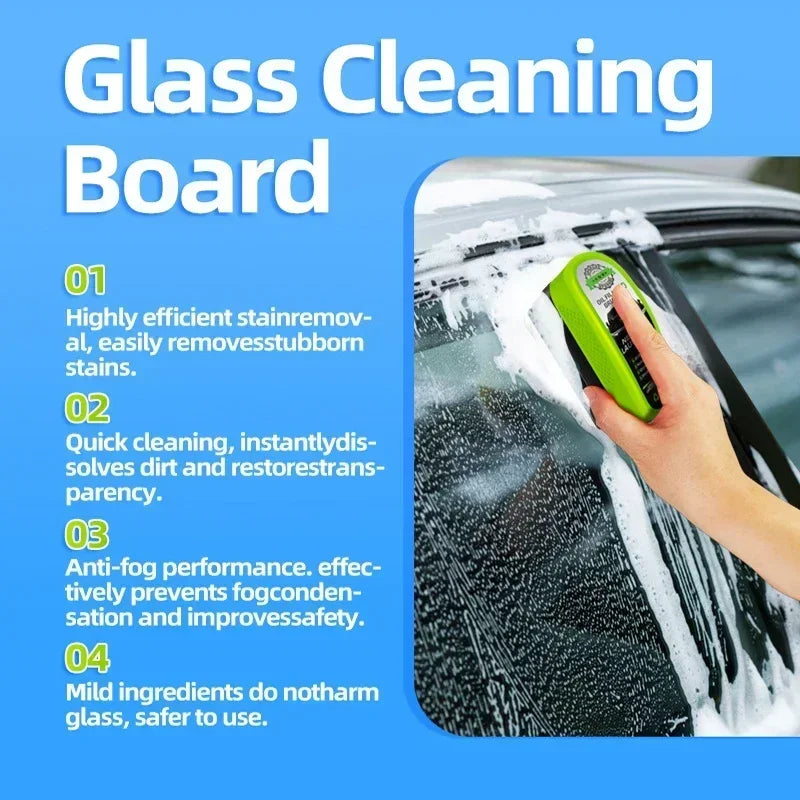 1Pc Car Glass Oil Film Wipe-front Windshield Side Window, Oil Removal, Dirt Removal, Coating, Crystal Plating, Strong Cleaning