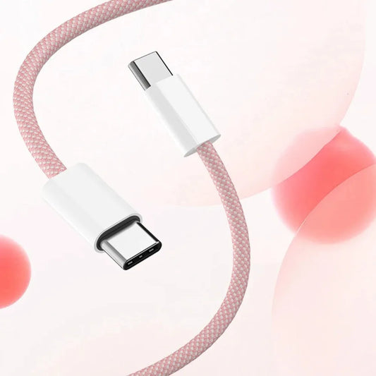 ZIJAZO USB-C to Type C Color Cable For Apple iPhone 15 PD 60W Fast charging For Huawei Xiaomi Samsung... Type C weaving cable.