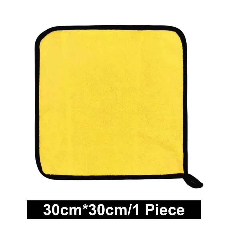 1/2/5/6/10pcs Microfiber Cleaning Towel Thicken Soft Drying Cloth Car Body Washing Towels Double Layer Clean Rags 30/40/60cm