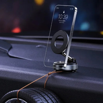 Magnetic Vacuum Phone Holder Car Mount Vacuum Adsorption Car Phone Mount Foldable Car Navigation Holder for Gym Bath Shower