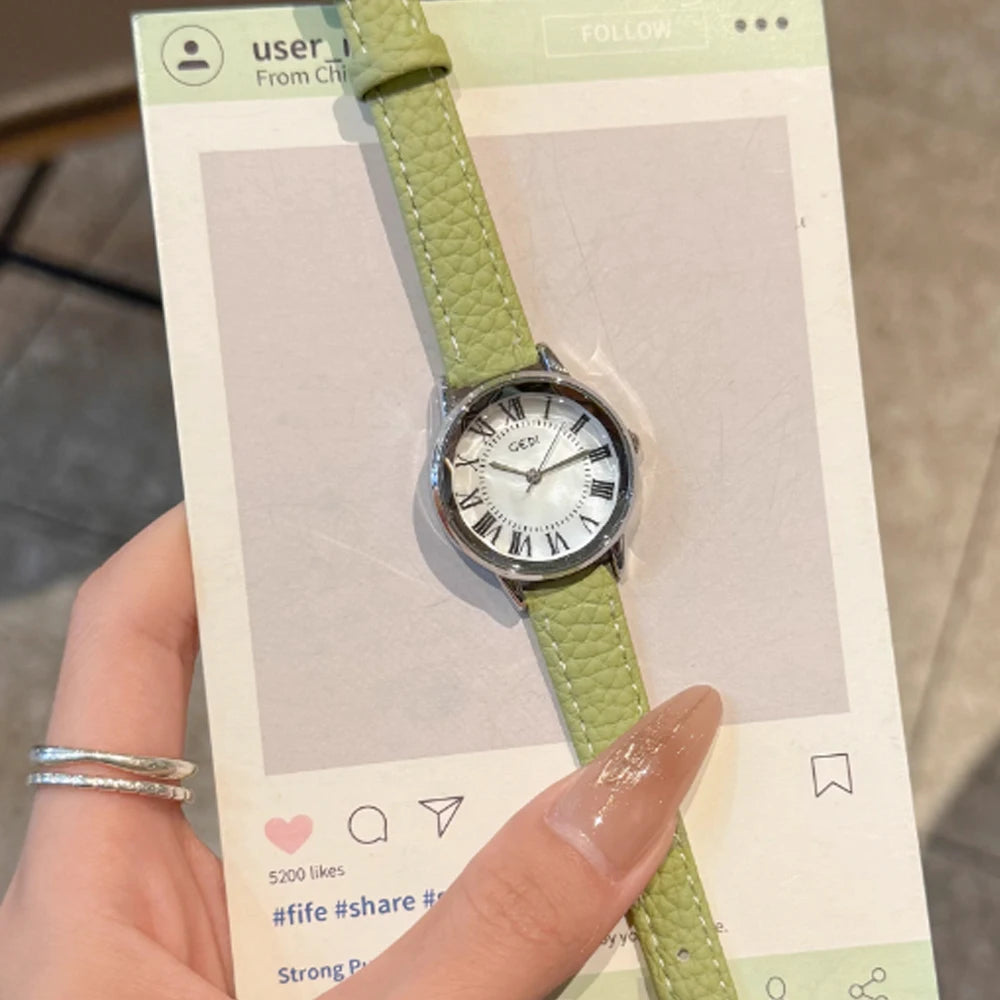 Fashion temperament minimalist luxury with quartz watch for women. 1 piece.