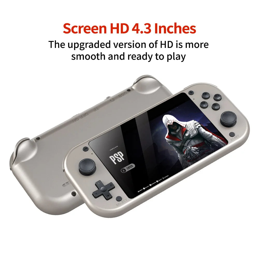 M17 handheld video game console 64G 128G open source linux system 4.3inch screen portable pocket video player retro gaming.