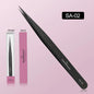 SAKURUHANA Professional Eyelash Tweezers Black Fiber Tip For Lash Extensions Mega Volume Mink Lashes Makeup Beauty Kit
