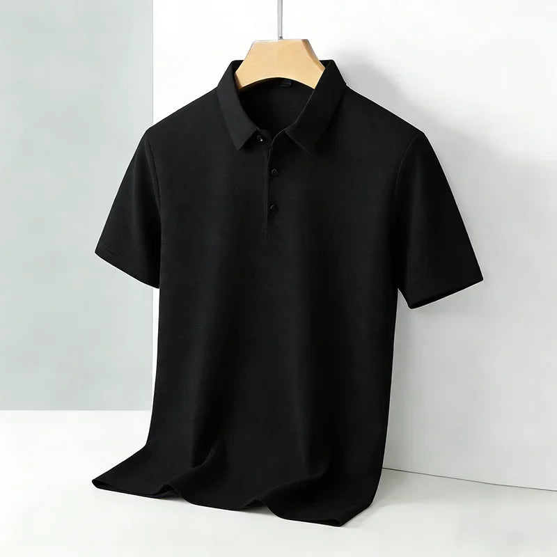 Men's classic, collar short, sleeve polo shirt, casual breathable  summer, daily office fashion men's.