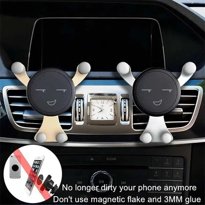 Smile Face Car Phone Holder Universal Stand Air Vent Clip Mobile Cell Stand Gravity Support Mount GPS for iPhone Samsung Xiaomi
