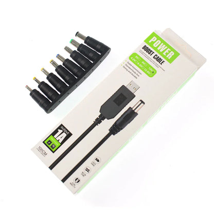 USB Power Boost Line DC To DC 5V 9V 12V with Box Step-up Converters Module USB Converter Adapter Cable with 8PCS Connector Plug