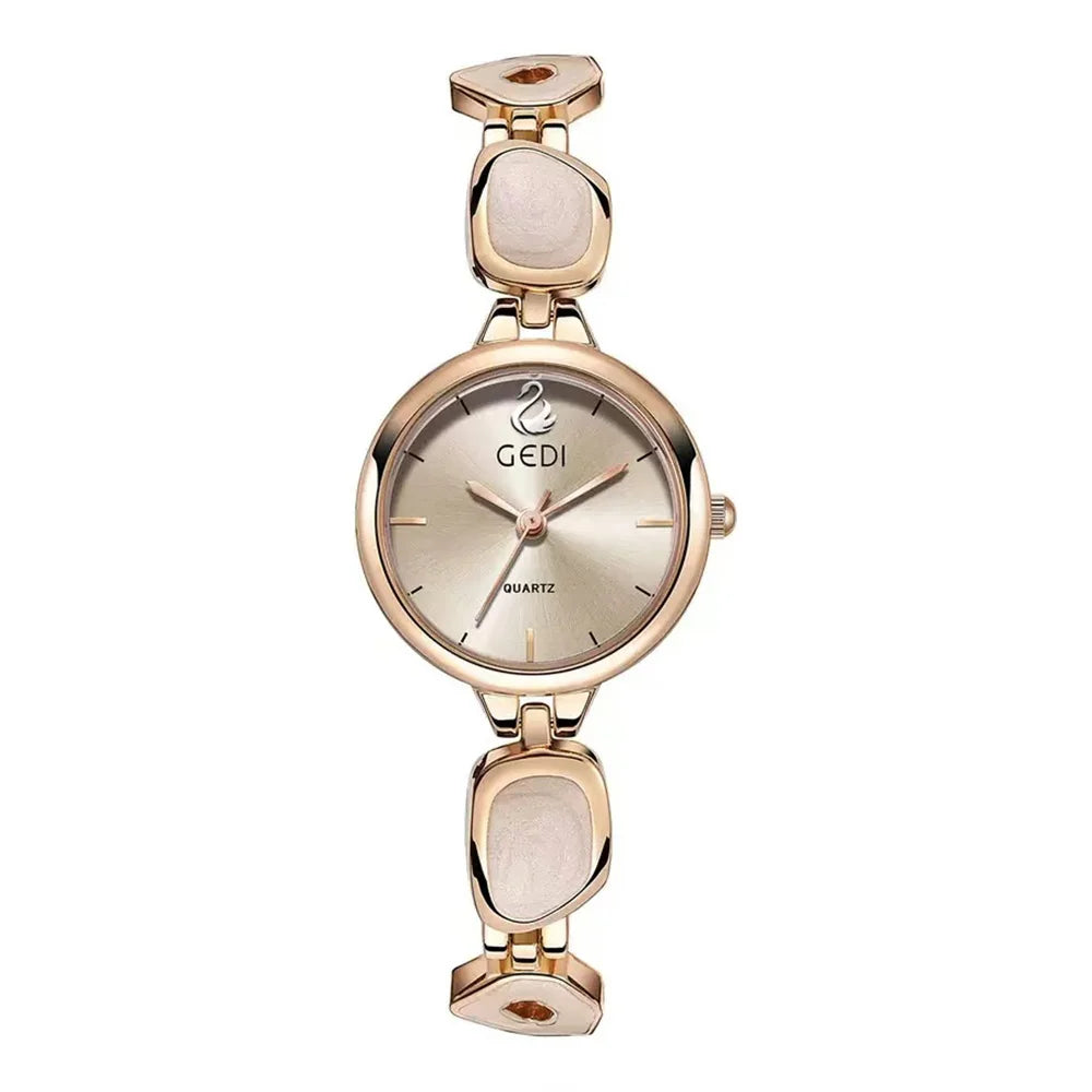 Fashion temperament minimalist luxury irregular bracelet with quartz watch for woman. 1piece.